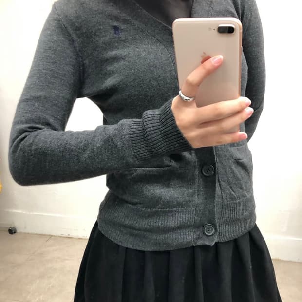 폴로 브이넥 가디건