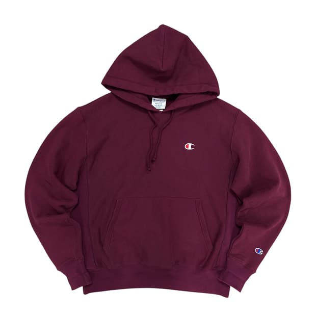 챔피온 리버스위브 버건디 후드(M)