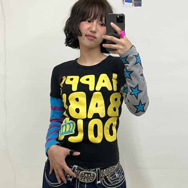Baby Doll Retro Star Stripe Long Sleeve