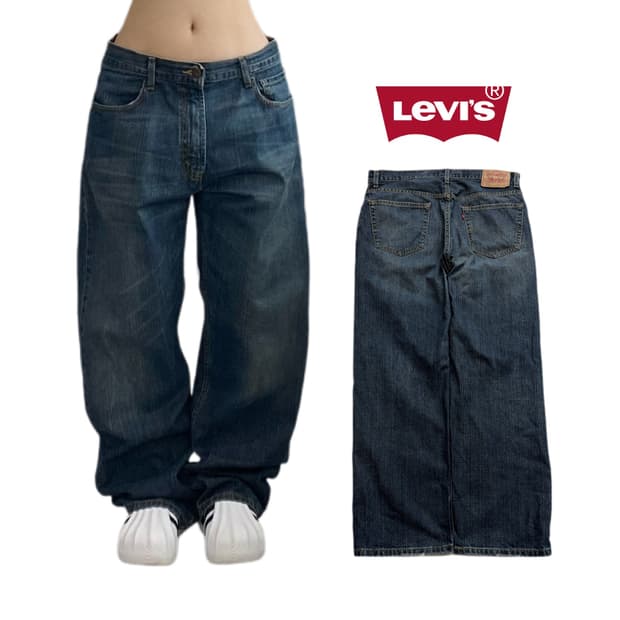 리바이스 559 새깅 워싱 스케이터 와이드 데님팬츠