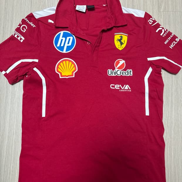 푸마 페라리 한정판 F1 스쿠데리아 레이싱 유니폼 티셔츠 M