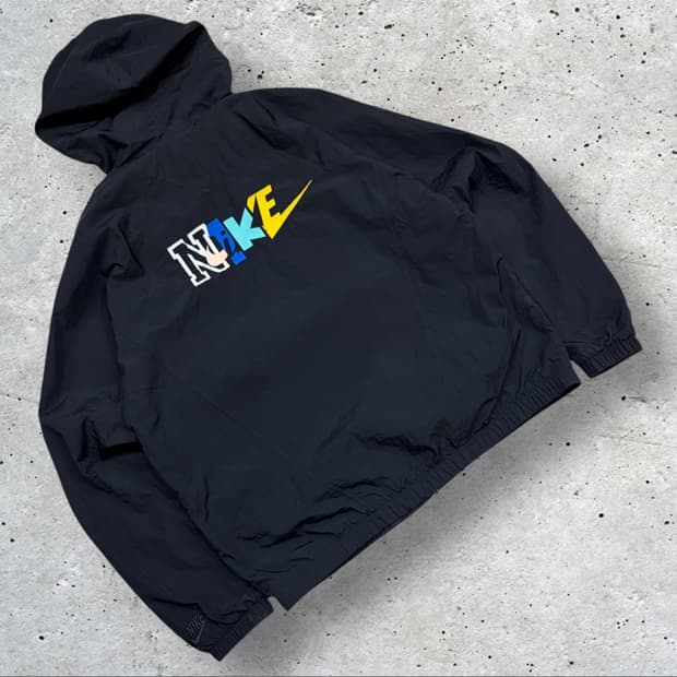 [S] 나이키 빅로고 우븐 블랙 바람막이 후드 자켓 C344