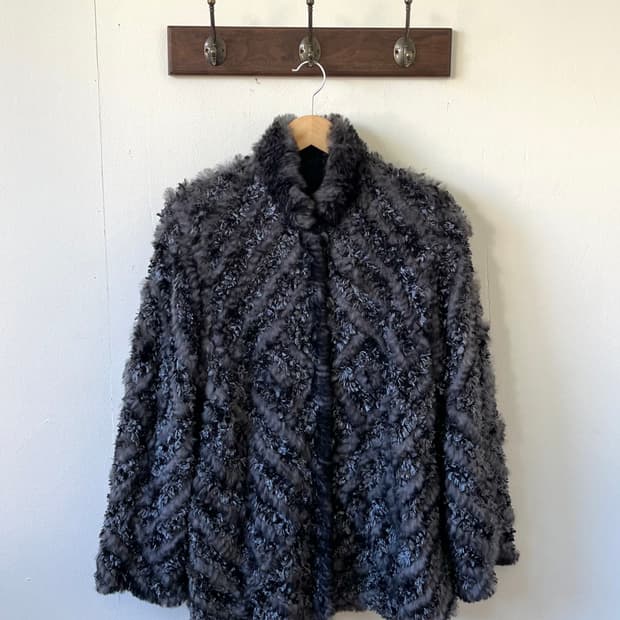 japan vtg 래빗 퍼 리버시블 자켓