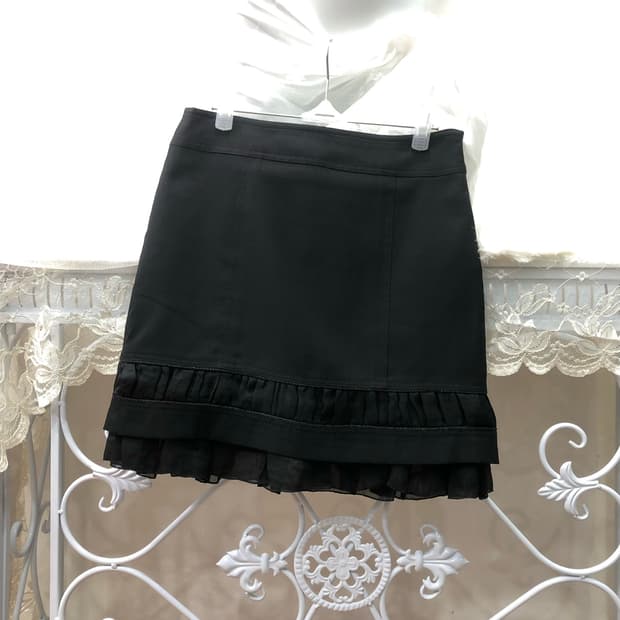 black lace detail classic mini skirt
