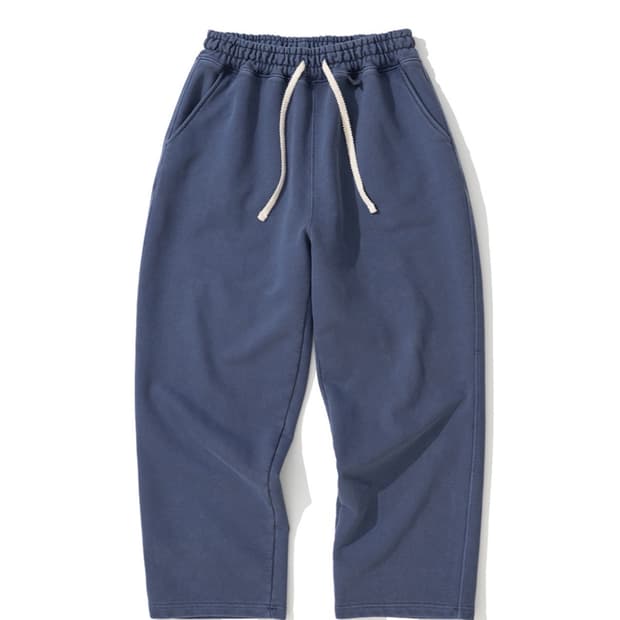 니티드X순도리 피그먼트 스웨트팬츠 스웻팬츠 워싱 블루 L