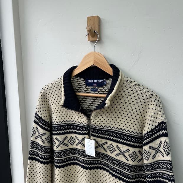 15899 - 폴로 랄프로렌 노르딕 반집업 울 니트 (울 100%) 