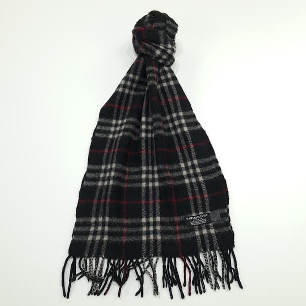 MX197 버버리 블랙 노바체크 캐시미어 목도리 머플러