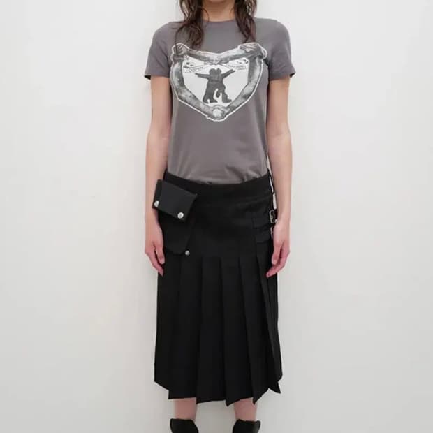 open yy 카고 플리츠 스커트