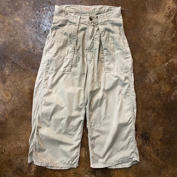 KAPITAL 카키색 와이드 팬츠