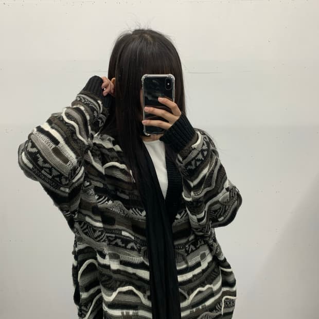 케이블 패턴 가디건