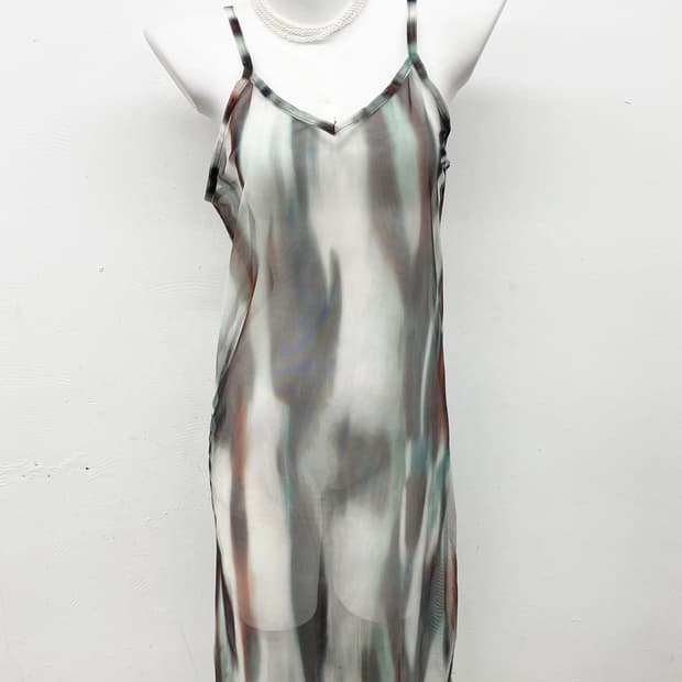 그런지 타이다이 메쉬 레이어드 원피스