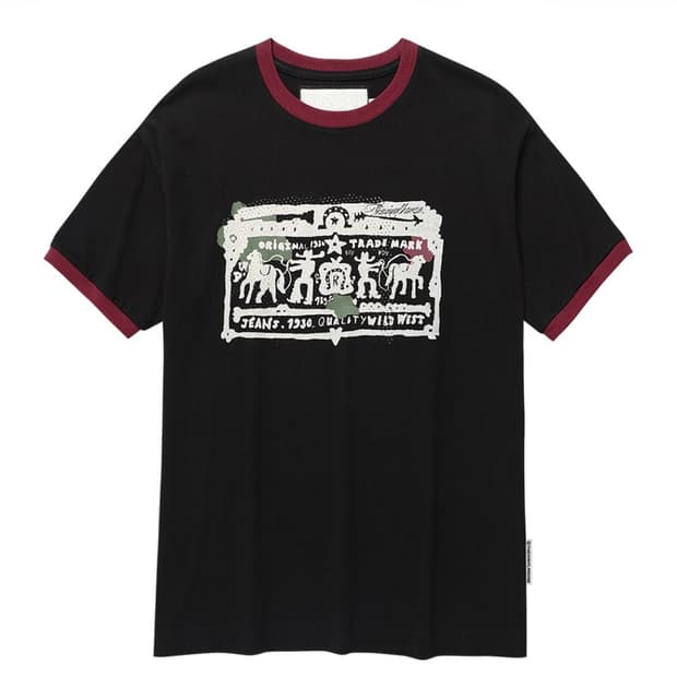 더바이닐하우스 링거 티셔츠 블랙 S