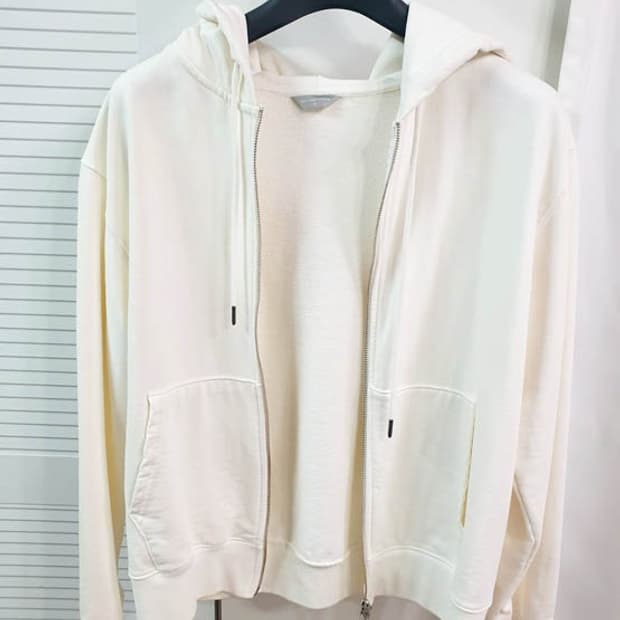 더티셔츠뮤지엄 아이보리 오버핏 후드집업
