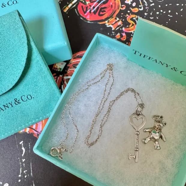 티파니앤코 하트 열쇠 /곰돌이(단종 희귀템) 실버 목걸이