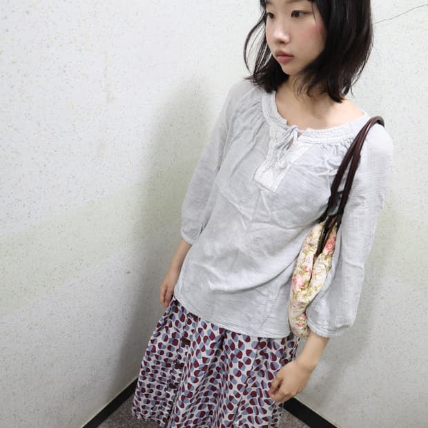 foggy lace cottage blouse