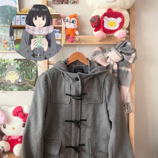 모리걸 빈티지 사와코 그레이 떡볶이 숏코트 🩶🖤