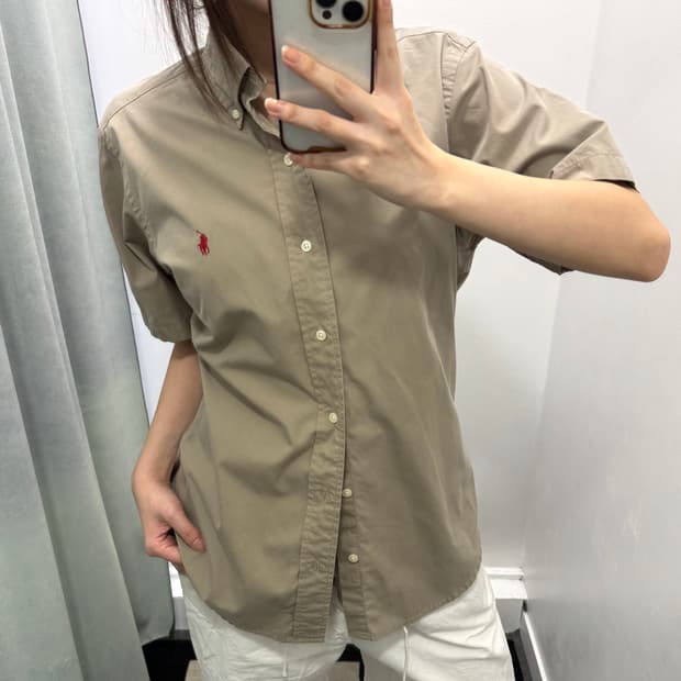 랄프로렌 베이지 클래식핏 반팔셔츠