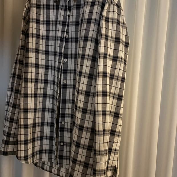 오르 리넨 체크 셔츠