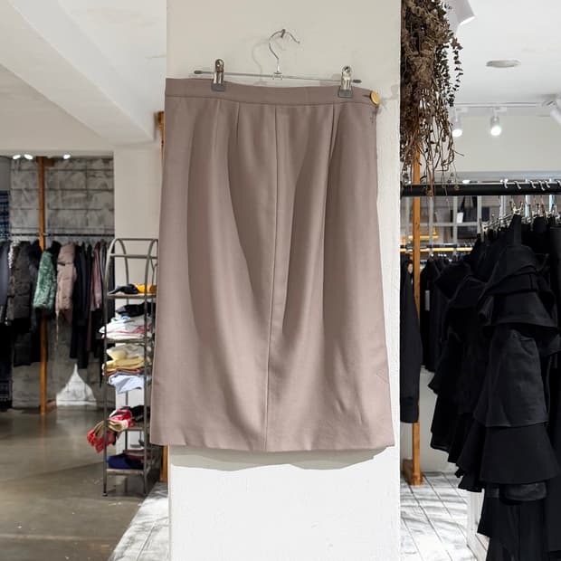 크리스찬 디올 핑크베이지 울 미디 스커트