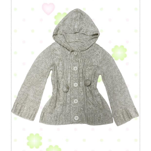 폼폼이 오트라떼 베이지 후드 가디건