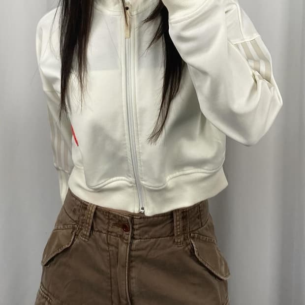 아디다스 삼선 크롭 트랙탑