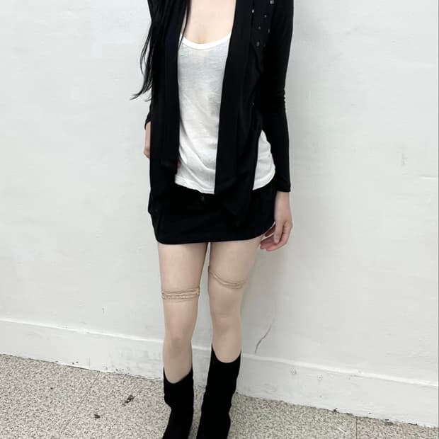 Stud detail unbalanced cardigan