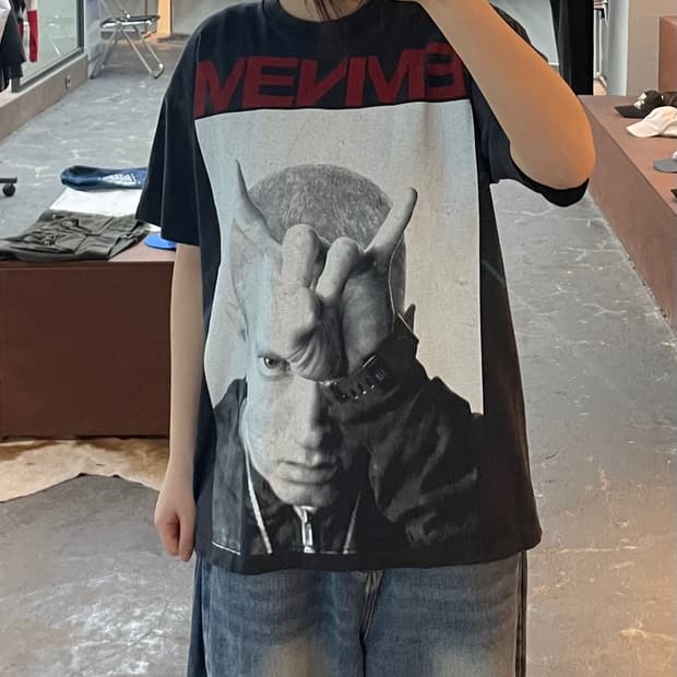 빈티지 에미넴 2014 몬스터 투어 데빌혼 반팔 H2444