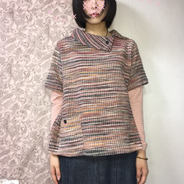 무지개떡 반팔 니트