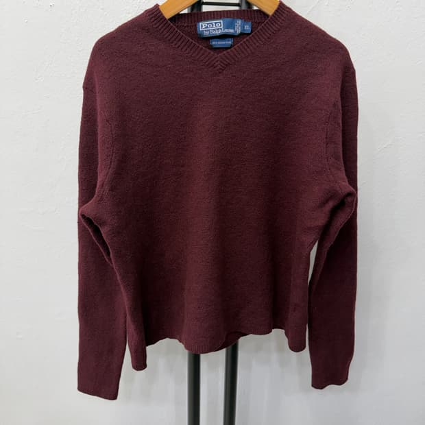정품) 폴로랄프로렌 메리노울 여성 브이넥 니트 XL