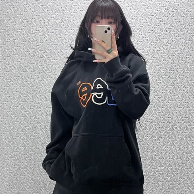 LEE 리 빈티지 스트릿 키치 컬러자수 후드티 XL C11401