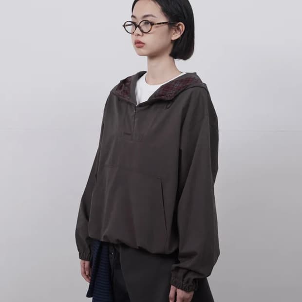 HOODED ANORAK, BROWN