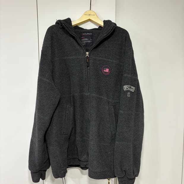 올드 폴로 누빔 후드집업
