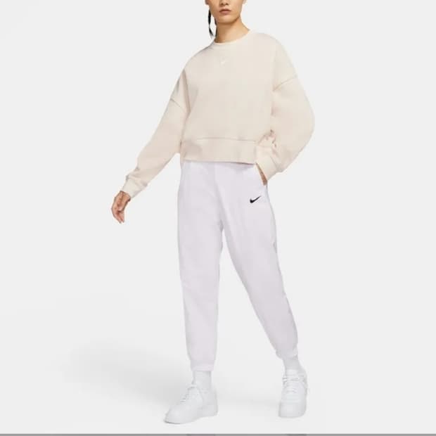 나이키 우먼스 크롭 오버핏  기모 맨투맨 S _ 여성