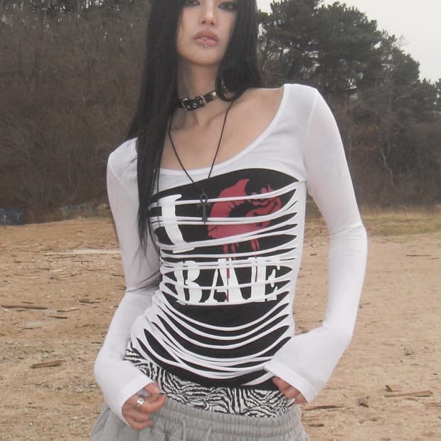 유스이즈유어스 I LOVE LAYERED LONG SLEEVE