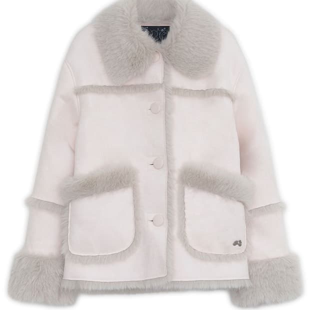 허그유어스킨 무스탕 핑크