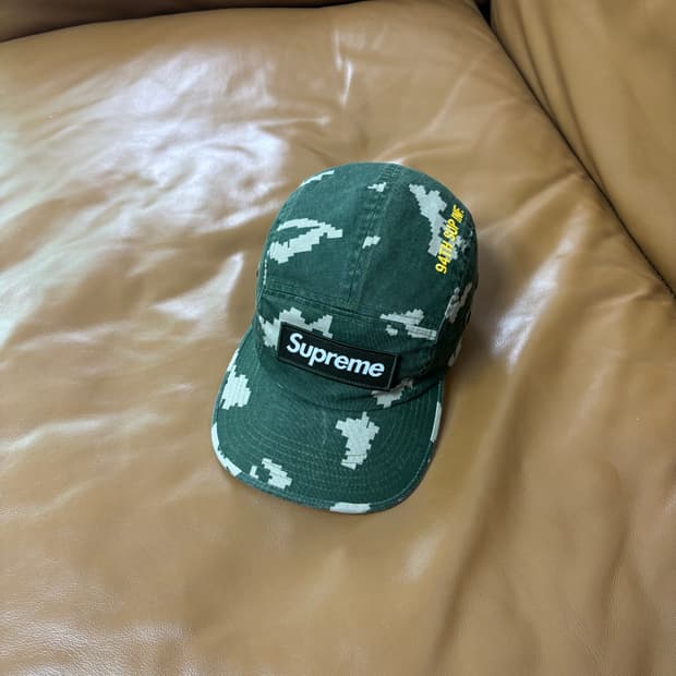Supreme 슈프림 21fw 밀리터리 워시드 카모 카키 캠프캡 모자