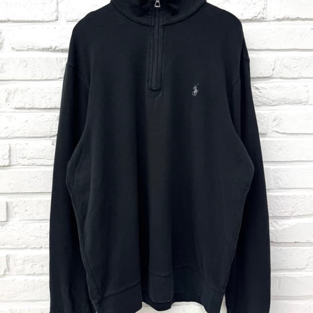 폴로 랄프로렌 블랙 반집업 니트