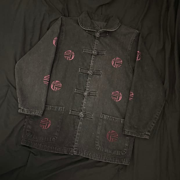 빈티지 쿵푸 가먼트워시 데님 자켓