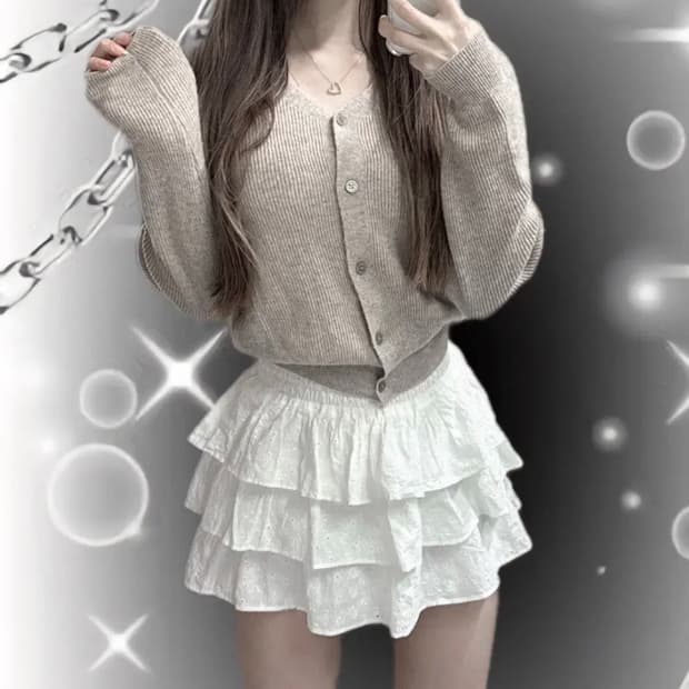 브라운 니트 가디건