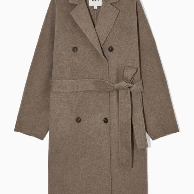 [L]COS 코스 더블 브레스트 울 코트 다크베이지 새상품