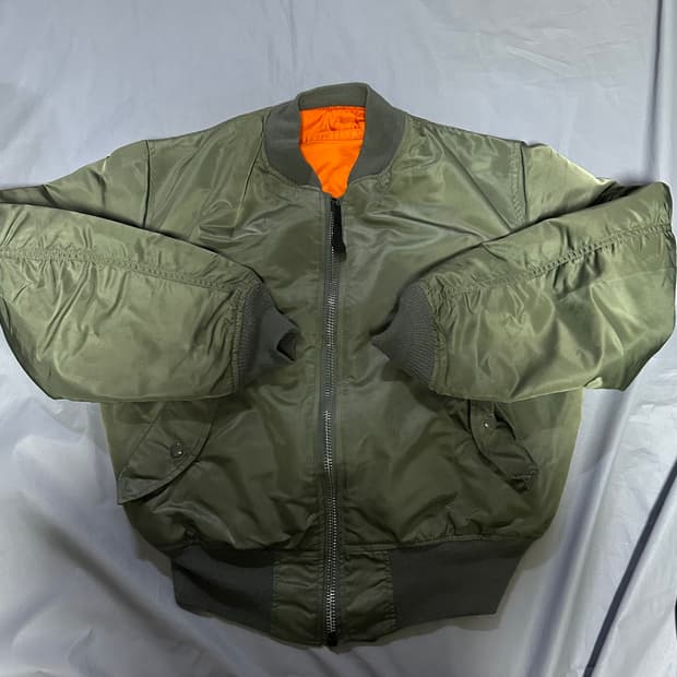 90s 알파인더스트리 ma-1 항공점퍼 자켓 그린 