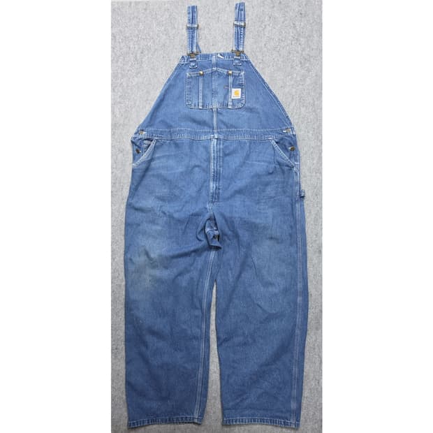 칼하트 R07-DST 워시드 빕 오버롤 멜빵 데님팬츠 50x30