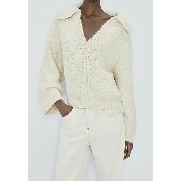 마시모두띠 텍스처 폴로 카라 니트