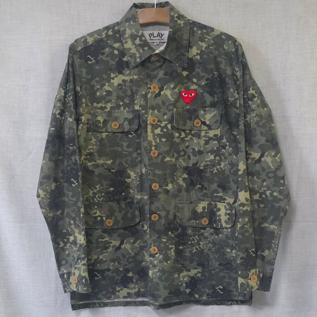 희귀템 아카이브 꼼데가르송 플레이 AD2009 카모플라쥬 워크 자켓 셔츠