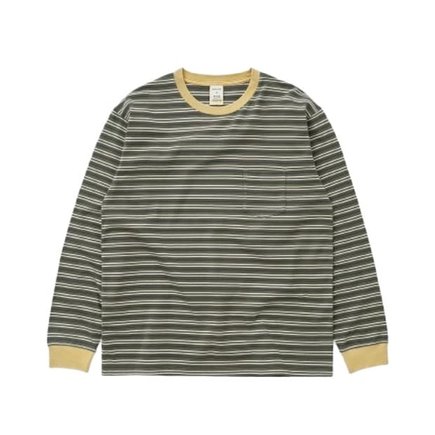 [M] 카키스 보더 롱슬리브 bark컬러