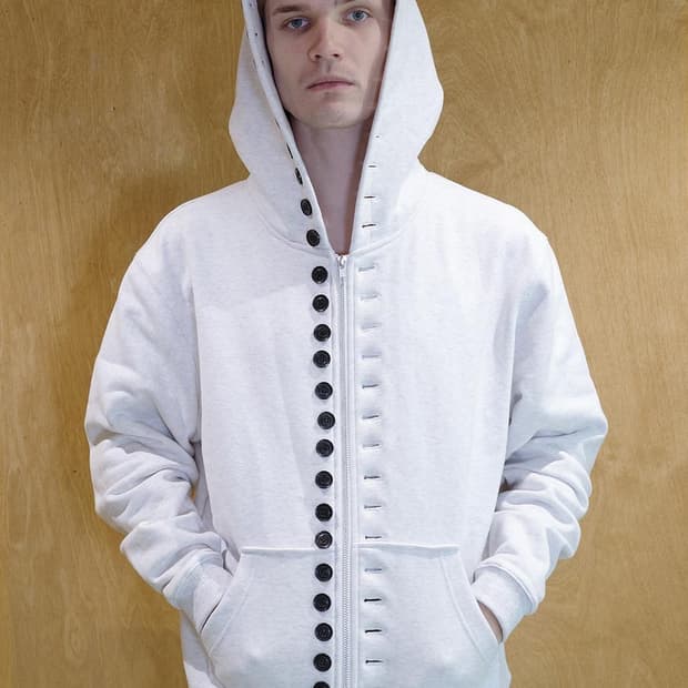 Full-Button Hoodie - White 2