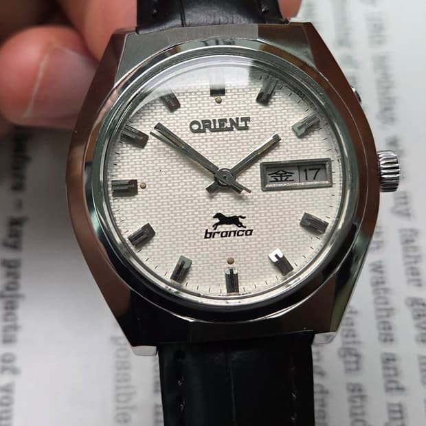 레어] 빈티지 오리엔트 브롱코 입체다이얼 한자 데이데이트 수동 메커니컬