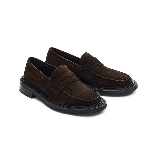 40 stu 에스티유 스웨이드 페니 로퍼 브라운 새제품 판매