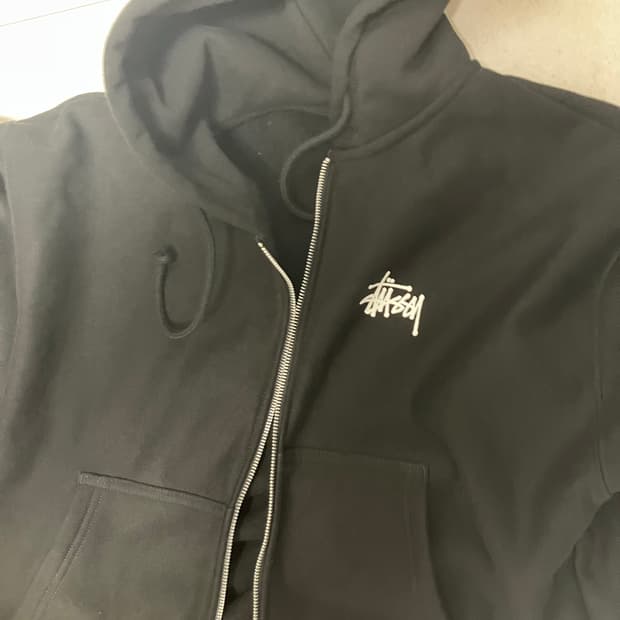(새상품) 스투시 후드집업 블랙 S