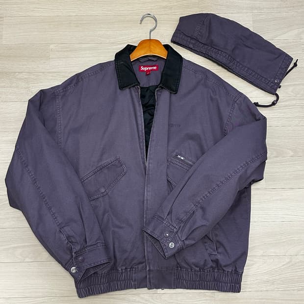 슈프림 레더 칼라 유틸리티 자켓 더스티 퍼플 - 24FW L